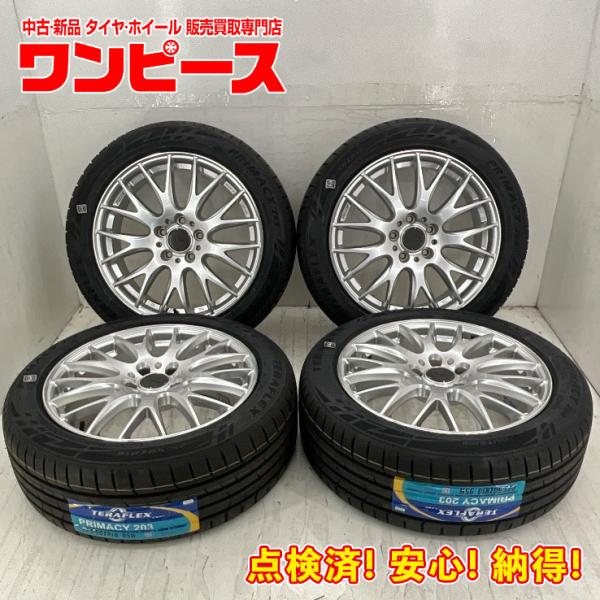 新品タイヤ 中古ホイールセット 225/50R18 95W 18×7.5J +50 5穴 PCD114