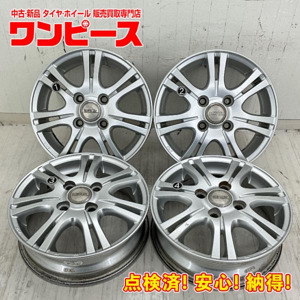 13インチ中古ホイール4本セット(送料込み)スチール製 中古アルミホイール 4本セット 13×4B +42 4穴 PCD100 13インチ