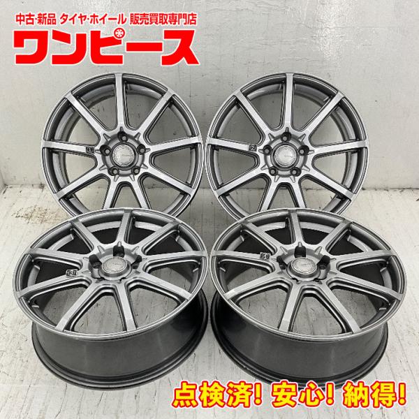 中古アルミホイール 4本セット 18×7J +53 5穴 PCD114.3 18インチ GRASS
