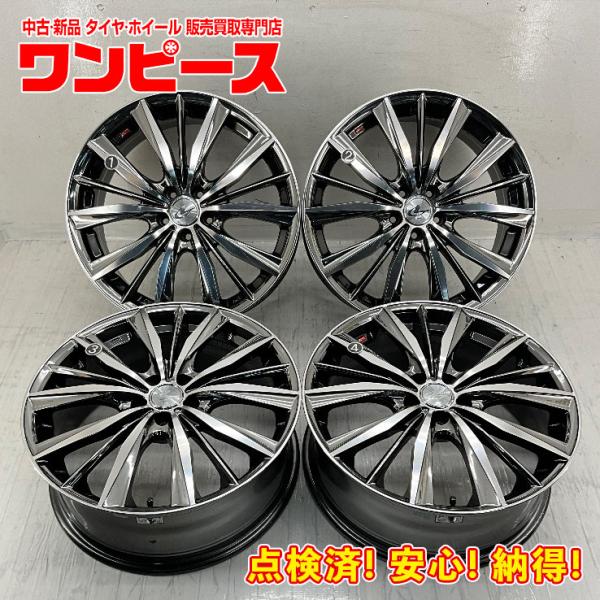 【かぺた】18インチ アルミホイール タイヤセット④ 中古アルミホイール 4本セット 18×7J +47 5穴 PCD100 18インチ weds