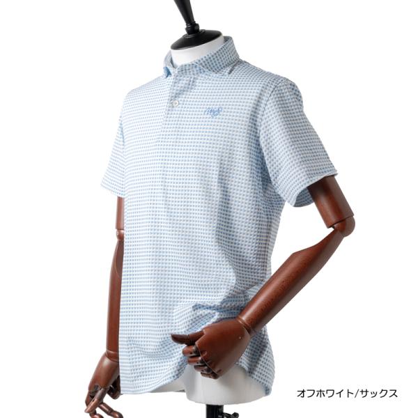 モコ  MOCO  メンズ  ゴルフ  HG/JQニットギンガムチェック　半袖シャツ　21-2241244