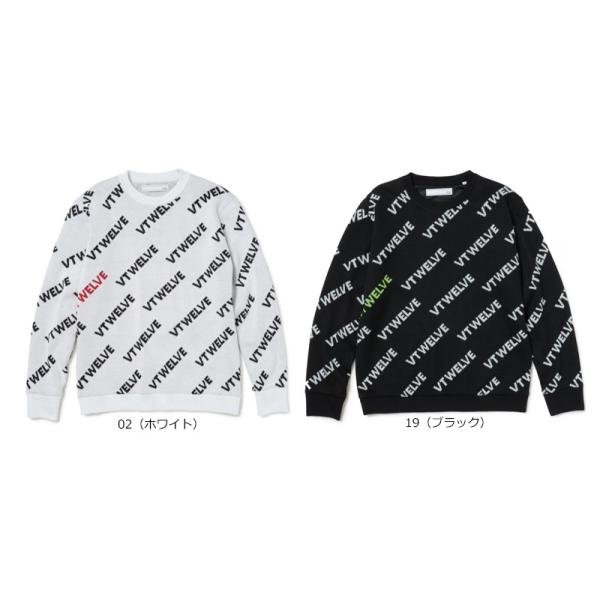 V12 ヴィトゥエルブ メンズ ERROR VET KNIT V12 ヴィトゥエルブ V12 ゴルフ メンズ ERROR VET KNIT 総柄ニット