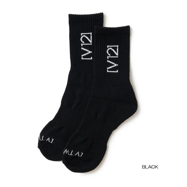 ヴイトゥエルヴ Ｖ12  ゴルフ  メンズ  SIDE LOGO MID SOCKS ロゴソックス ミドル  V122610-AC04