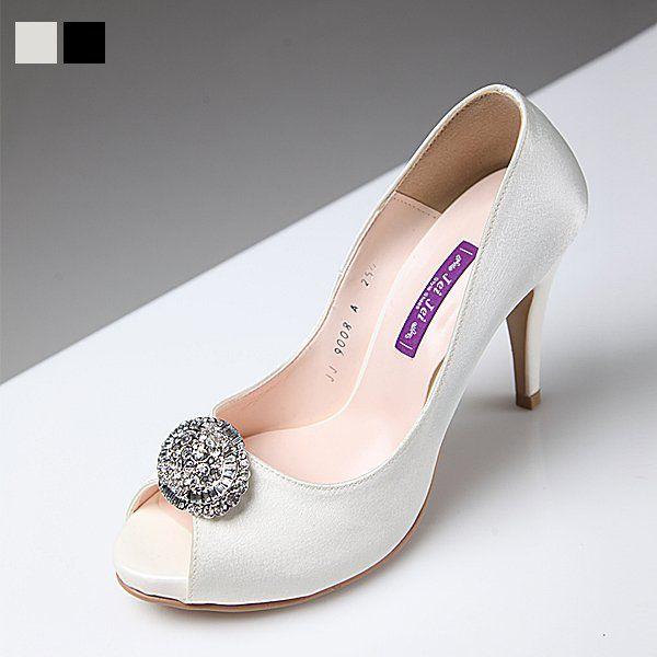 オープントゥ パンプス パンプス ビジュー サテン 結婚式 パーティー靴 オープントゥ パンプス パーティー Buyee Buyee Japanese Proxy Service Buy From Japan Bot Online