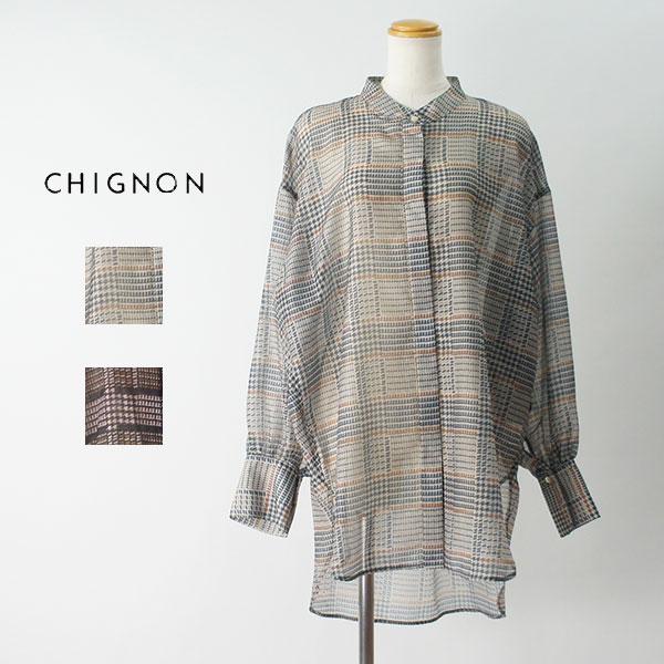 CHIGNON シニヨン / チェックスリットオーバーシャツ 『1634-009KK