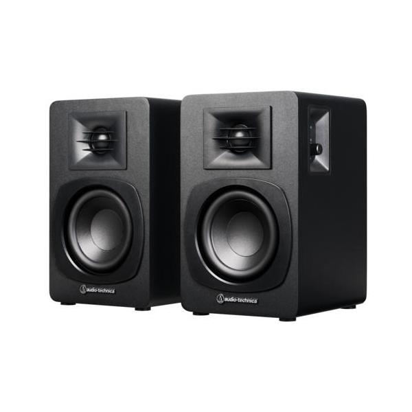 オーディオテクニカ(audio-technica) AT-SP3X ブラック パワードブックシェルフスピーカー 有線とワイヤレス接続で楽しめるパワードスピーカー