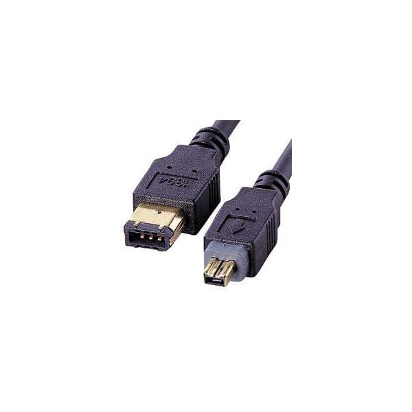 サンワサプライ KE-1346-2BK IEEE1394ケーブル 6pin-4pin 2m