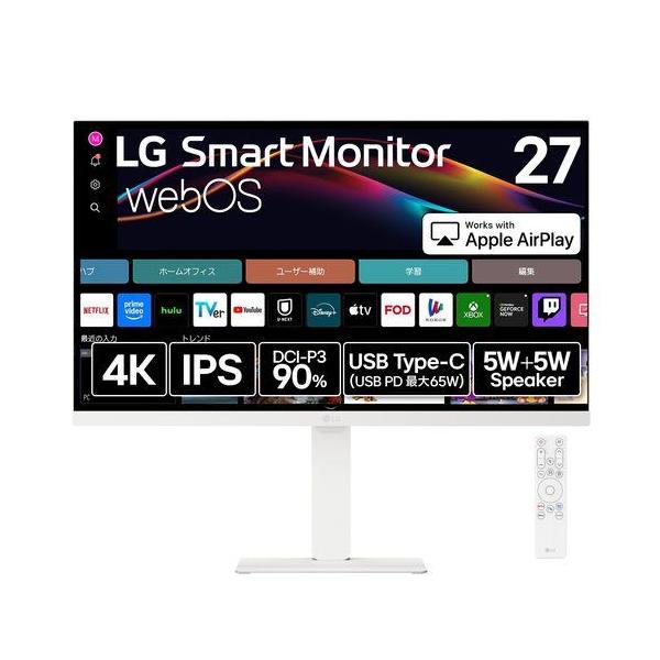 LGエレクトロニクス(LG) 27U730SA-W LG Smart Monitor 27型 4KwebOS搭載モニター