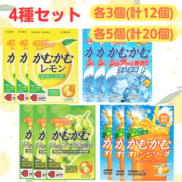 かむかむ　シャインマスカット　レモン　ラムネ味 20周年記念フレーバー登場！！かむかむシリーズ「シャイン