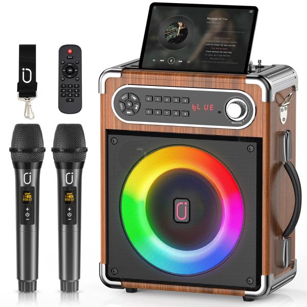 JYX スピーカーセット 拡声器 ワイヤレスマイク2本 Bluetooth 5.0対応