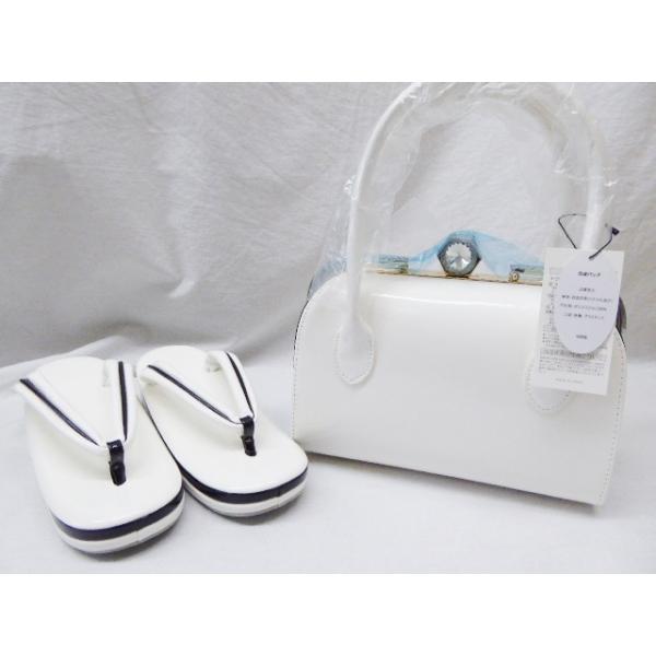 FIVESENSES 草履バッグセット 草履バッグセット 振袖用 新柄 素敵なツートン無地 ホワイト