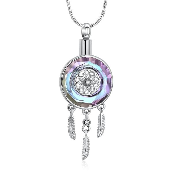 【並行輸入品】Constantlife Circle of Life ドリームキャッチャー 遺灰用ジュエリー ステンレススチール クリスタルペン