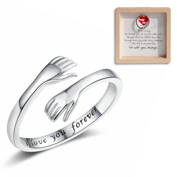 【並行輸入品】Zolrivo ハグリング 女性用 フローティングボックス付き, 銅, 宝石なし Hug Ring for Women with