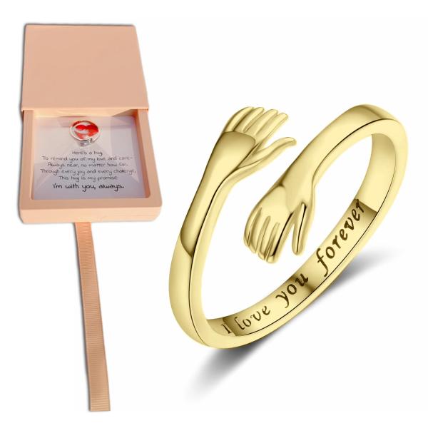 【並行輸入品】Zolrivo ハグリング 女性用 フローティングボックス付き, 銅, 宝石なし Zolrivo Hug Ring for Wom
