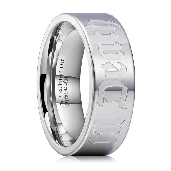【並行輸入品】King Will Till Death Men 結婚指輪 ローズゴールド、8mm ステンレススチール 男性用ウェディングリング