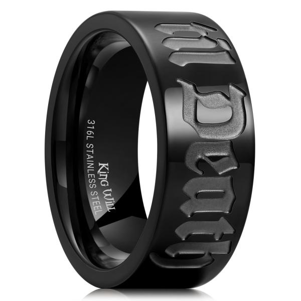 【並行輸入品】King Will Till Death Men 結婚指輪 ローズゴールド、8mm ステンレススチール 男性用ウェディングリング