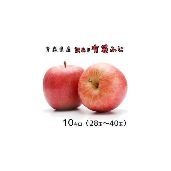 青森りんご☆送料無料☆訳ありりんご有袋ふじ10キロ28-40玉　発送は5月7日頃から