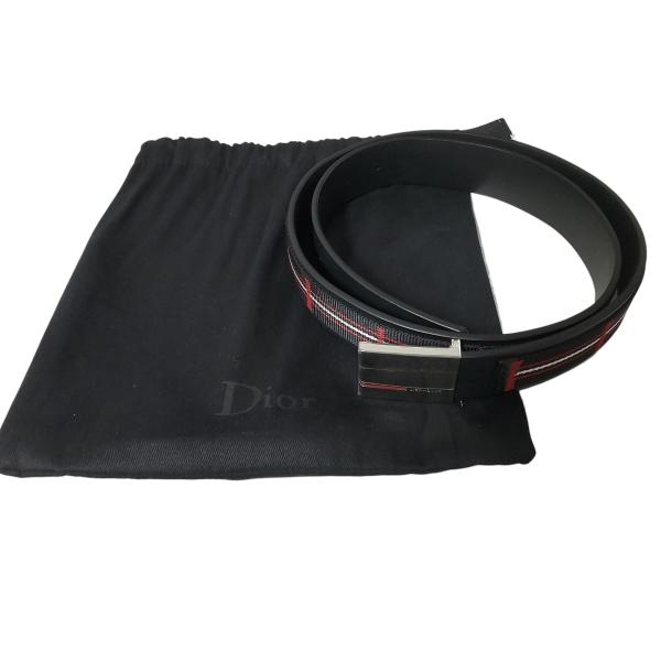 【未使用】Dior HOMME ディオール オム メンズ ベルト ブラック シルバー金具 A102723RK onkochishin2_102723