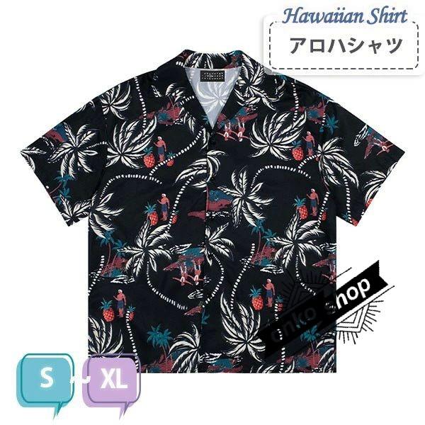LARDINI 開襟 半袖 アロハシャツ パームツリー ヤシの木 ボタニカル LARDINI 開襟 半袖 アロハシャツ パームツリー ヤシの木 ボタニカル