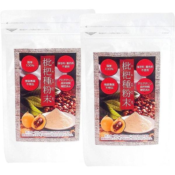 2個セット 枇杷種粉末 100g×2個  国内産原料100%使用 エスエフシー 正規品 枇杷 粉末 アミグダリン びわ ビワ