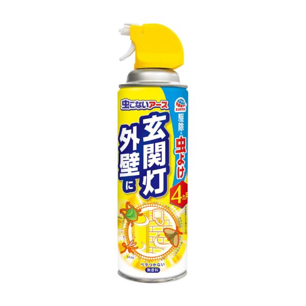 虫こないアース 玄関灯 外壁に 450ml 害虫駆除スプレー 網戸 ベランダ 侵入防止 害虫 対策 屋外 忌避 カメムシ 蛾 コバエ 送料無料