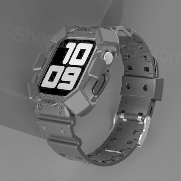 Y282 Apple Watch用ケースバンドセット G-SHOCK風 ブラック