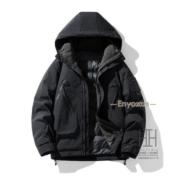 ダウンジャケット メンズ ダウンコート フード付き 撥水 厚手 アメカジ