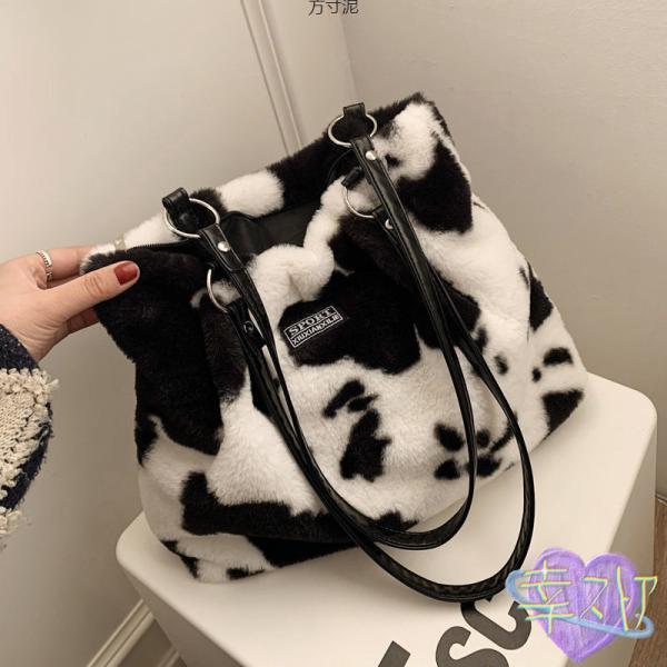 ファーバッグ ショルダーバッグ 豹柄 レディース トートバッグ