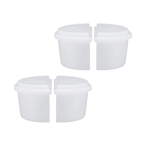 他サイト： ドウシシャ(Doshisha) 手動かき氷器 ホワイト 約φ96×53×54mm 製氷カップ ハーフ ふた付き 2セット(4個) HS-19の商品画像