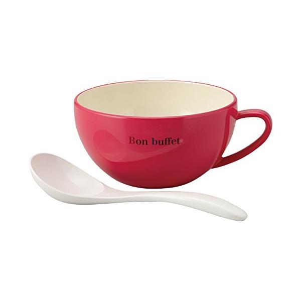 竹中 日本製 カップ ボン ビュッフェ スープカップスプーン レッド 240ml T36101