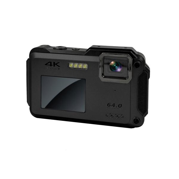 【商品名】  FaCLOSS 防水デジタルカメラ FC-64WDCB  【型番】  FC-64WDCB  【有効画素数】  約1300万画素  【補間解像度】  最大6400万画素（補間）  【動画解像度】  4K UHD（3840×216...
