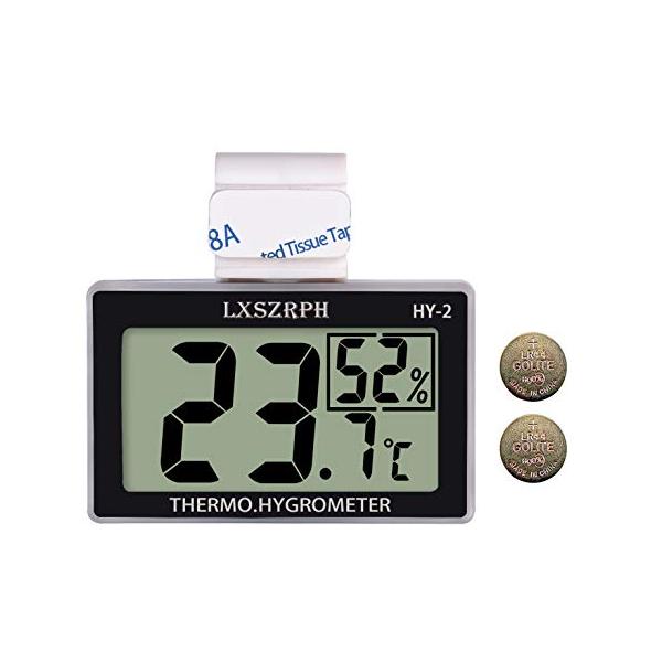 温度計 爬虫類 湿度計 室温計 デジタル 両生類 温湿度計 HD液晶 ベルクロ フック付き 爬虫類タンク テラリウム 飼育室 ビバリウム 部屋用 LXSZRPH