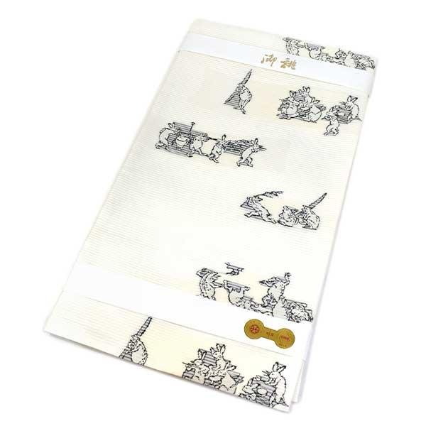 夏用 袋帯 西陣織 高級 正絹 仕立て上がり品 新品 鳥獣戯画 ONLY fus