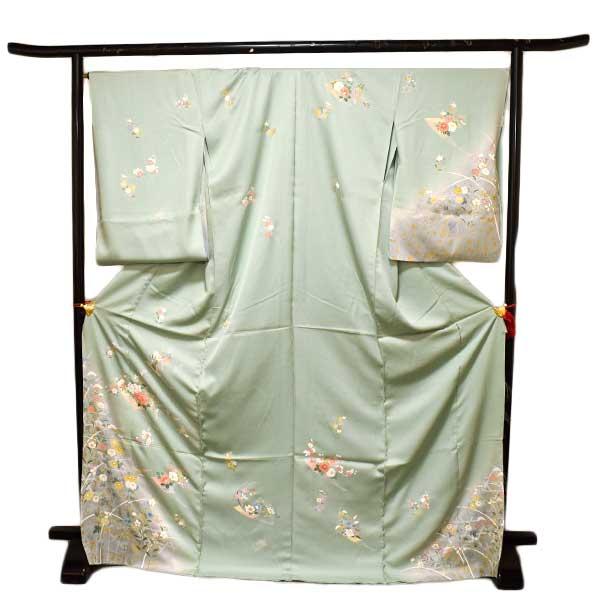 訪問着 仮絵羽 未仕立て品 正絹 ちりめん生地 京友禅 ONLY ki