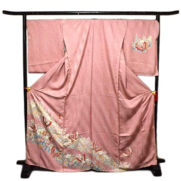 訪問着 仮絵羽 未仕立て品 正絹 ちりめん生地 京友禅 ONLY ki-056