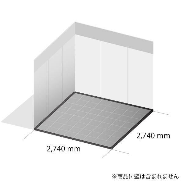 TECTile（テックタイル）【展示会サイズ】1小間セット 2740mm×2740mm（タイル64枚・エッジ32個・コーナー4個）（フロアマット パンチカーペット 防炎 床材）