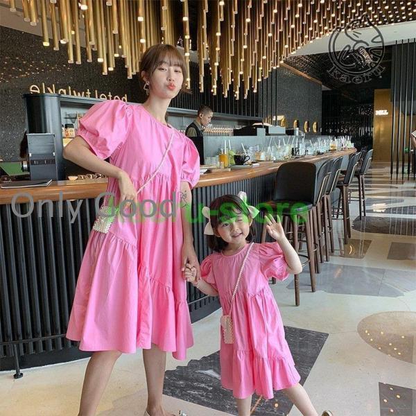 ママとお揃い 娘とペアルック ママリンクコーデ 親子お揃い ワンピース