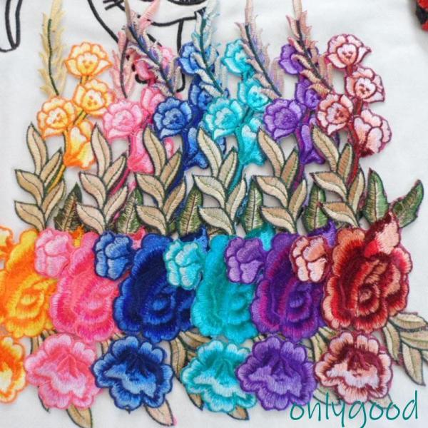 ドレスデン　アップリケ花文蓋物 ワッペン アップリケ セット 薔薇 ローズ 花 手芸 刺繍 クラフト DIY