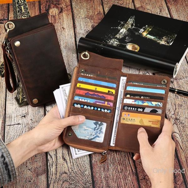 長財布 メンズ レディース 財布 レザー お札入れ 牛革 レトロ 手つくり ファスナー 大容量 多機能 ビジネス かっこいい カード 収納力 送料無料 長財布 メンズ レディース 財布 レザー お札入れ 牛革 牛皮 レトロ