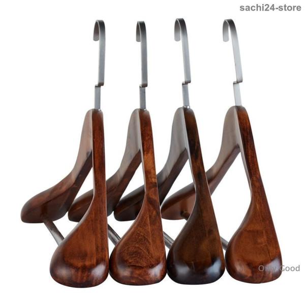 4本組 高級木製ハンガー 型崩れしない hanger 44.5cm 男性用 スーツ