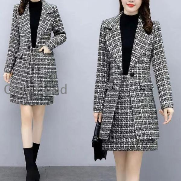 セットアップ レディース 秋冬 40代 2点セット アウター 冬コート