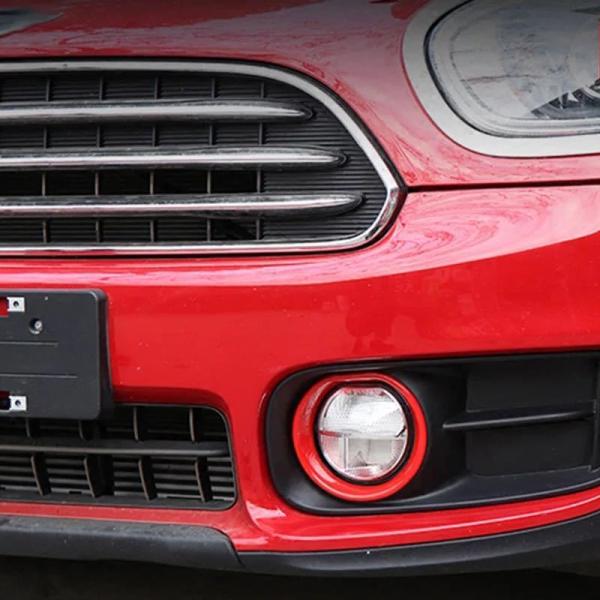BMW MINI フォグランプ フォグライト リング レッドカラー ミニ F60 クロスオーバー ワン クーパーD クーパーS クーパーSD