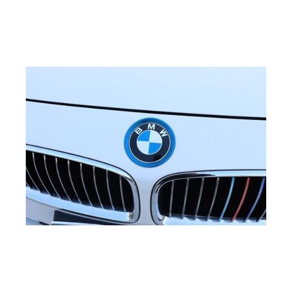 デザイン性UP♪ BMW エンブレム ボンネット バッチ リング セット ブルー  F82 F83 M4クーペ M4カブリオレ M4 CS GTS コンペティシ