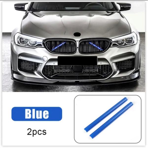 デザイン性UP♪ BMW フロントグリル 補強バー カバー 青 F45 218i 218d