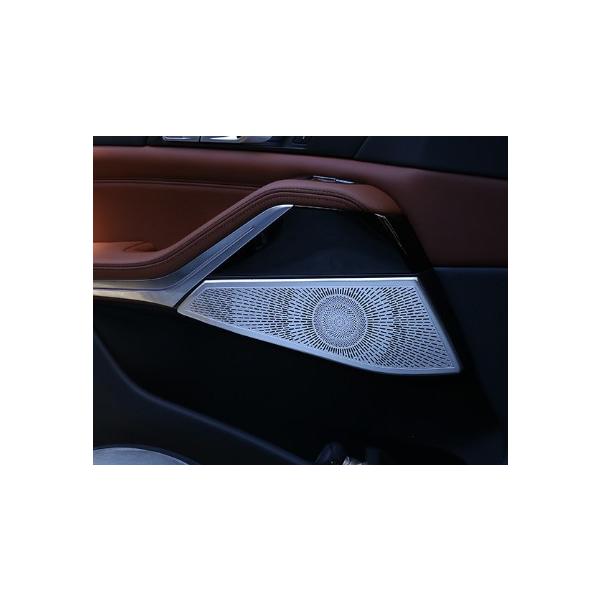 高グレード化♪ BMW サテンシルバー ドア スピーカー カバー X5M F95 コンペティション ファーストエディション
