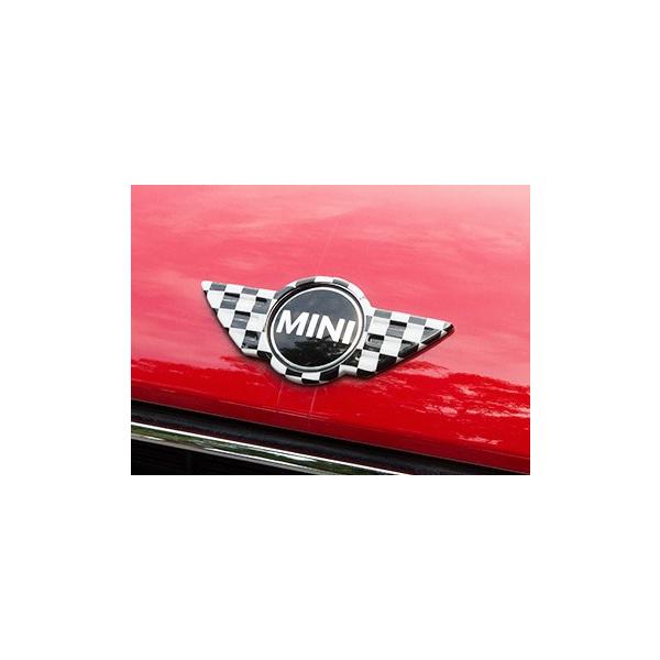 デザイン性UP♪ BMW MINI チェッカー エンブレム カバー ミニ R57 R58 R59 クーパー コンバーチブル クーペ ロードスター