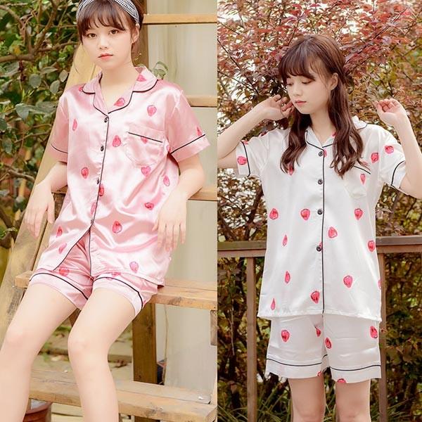 パジャマ レディース 夏 半袖 パジャマ 前開き 2点セットパジャマ ショットパンツ フェイク絹 シャツパジャマ 可愛い ルームウエア K Mooti 通販 Yahoo ショッピング
