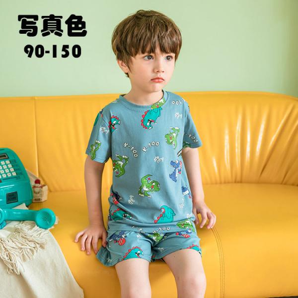 最大48%OFFクーポン 110 韓国子供服 パジャマ 寝巻き 部屋着 半袖 ハーフパンツ サテン 恐竜 