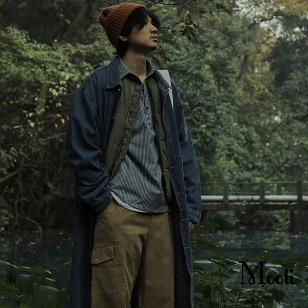 デニムコートメンズ デニム ロングコートメンズ デニムジャケット メンズ ジャケット チェスターコートロングコート メンズ ロング丈 アウター インディゴ Y Mooti 通販 Yahoo ショッピング