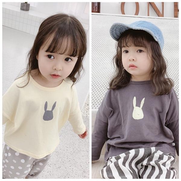 子供服 ロンt キッズ 超安い 女の子 男の子男女兼用韓国子供服 ガールズデザイン 長袖 丸い襟 ファッション 可愛い 春秋新作 ジュニア Tシャツ プリント トップス